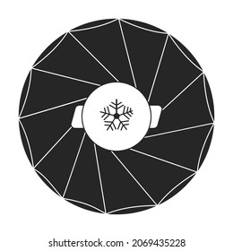 Bag ice vector black icon. Vector illustration cold pouch on white background. Isolated black illustration icon of bag ice .
