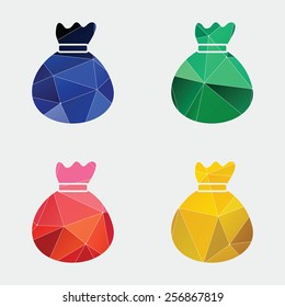 bag icon Abstract Triangle Geometrical background 