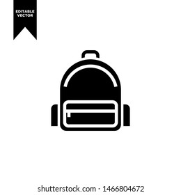 BAG ICON BLACK COLOR FLAT CLIP ART