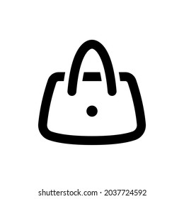 Bag icon. Black contour linear silhouette. Side view. Vector simple flat graphic illustration. The isolated object on a white background. Isolate.