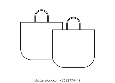 Icono del bolso, bolso negro aislado en el fondo blanco.