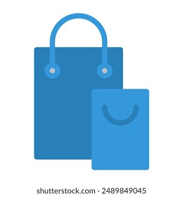 Bag icon color or logo illustration flat color blue style