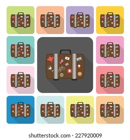 Bag Icon color set vector illustration.