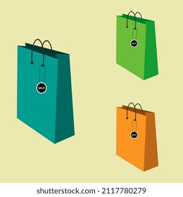 bag icon design with various colors, can be used as icons, posters, etc