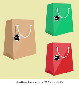 bag icon design with various colors, can be used as icons, posters, etc