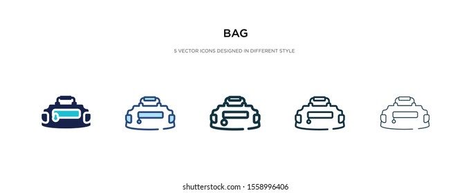 bag icon in different style vector illustration. two colored and black bag vector icons designed in filled, outline, line and stroke style can be used for web, mobile, ui