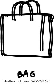 bag icon in doodle style