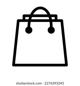 icono de bolso, estilo de línea negra de doble capa sobre un fondo blanco Adecuado para hacer tiendas.