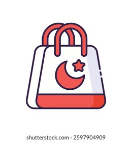 Bag Icon for Eid Shopping, Festive Gifts, and Islamic Traditions