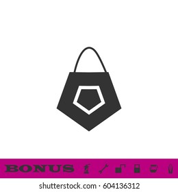Bag icon flat. Black pictogram on white background. Vector illustration symbol and bonus button