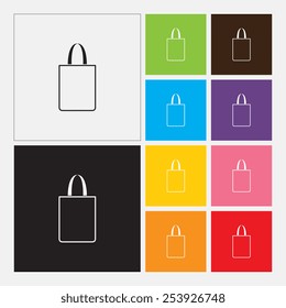 Bag icon in flat design style. Vector illustration eps 10.