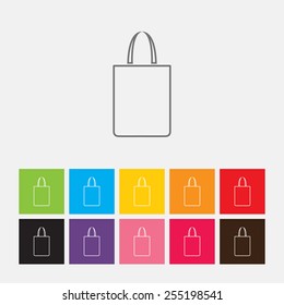 Bag icon in flat design style. Vector illustration eps 10.