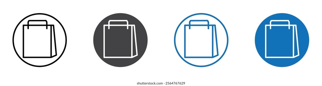 Bag icon flat editable icon mark set.