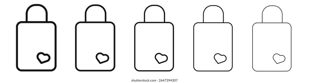 Bag Icon flat illustration set logo