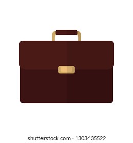 bag icon in flat style isolated vector illustration on white transparent background. Business bag icon.