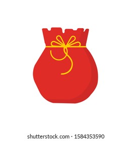bag icon in flat style isolated vector illustration on white transparent background. Christmas bag icon vector, Santa bag