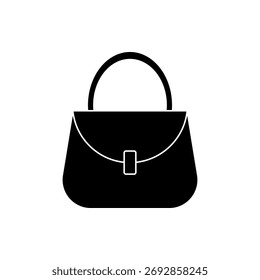 Estilo plano del icono del bolso aislado. Vector