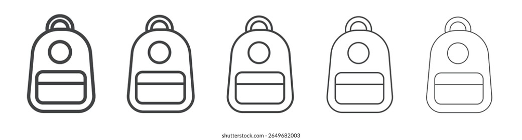 bag icon flat thin illustration symbol