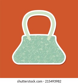 Bag icon with floral background.