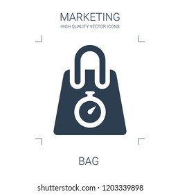 bag icon. high quality filled bag icon on white background. from marketing collection flat trendy vector bag symbol. use for web and mobile