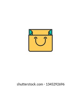bag icon line design. Business icon vector illustration
