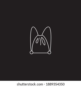 Bag icon line symbol. Isolated vector illustration of icon sign concept for your web site mobile app logo UI design.