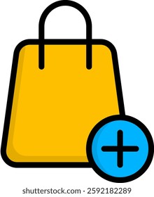 Bag Icon Lineal Color Vector Illustration