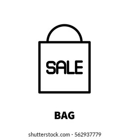 Bag icon or logo in modern line style. High quality black outline pictogram for web site design and mobile apps. Vector illustration on a white background.