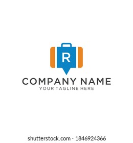 bag icon luggage icon symbol letter r logo template eps10 ui web element.