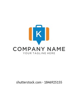 bag icon luggage icon symbol letter k logo template eps10 ui web element.