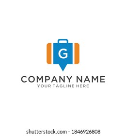 bag icon luggage icon symbol letter g logo template eps10 ui web element.