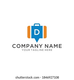 bag icon luggage icon symbol letter d logo template eps10 ui web element.