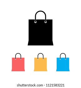 Bag icon in modern flat design isolated on white background, shopping vector illustration for web site or mobile app