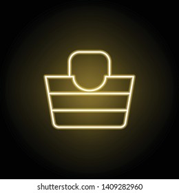 bag icon in neon style. Element of travel illustration. Signs and symbols can be used for web, logo, mobile app, UI, UX