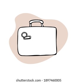 
Taschensymbol auf beigem Hintergrund auf weißem Hintergrund