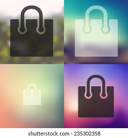 bag icon on blurred background