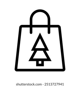 bag icon. Outline style design isolated on white background