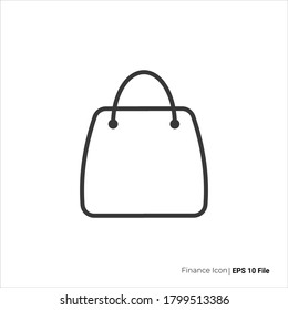 Bag icon outline. Bag icon vector design. isolated on white background