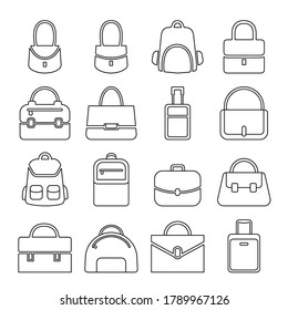Bag icon pack vector illustration. Premium quality flat icon in trendy style.