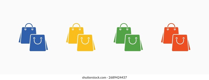 Icono del bolso Set Color Colección de estilo múltiple