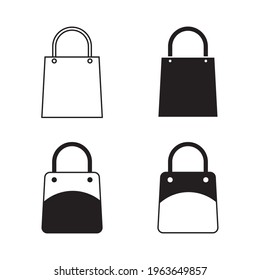 bag icon set in flat, isolated style. Vector icon illustration.