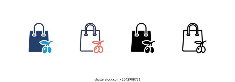 Bag Icon set multiple style collection