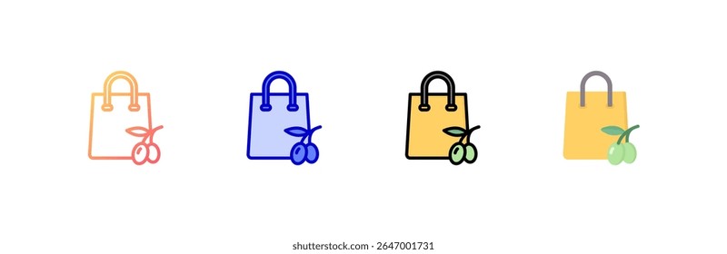 Tasche Symbol Set mehrere Stil Sammlung