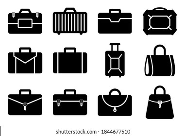 Bag icon set - vector illustration .