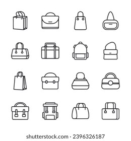 Bag icon set vector illustration