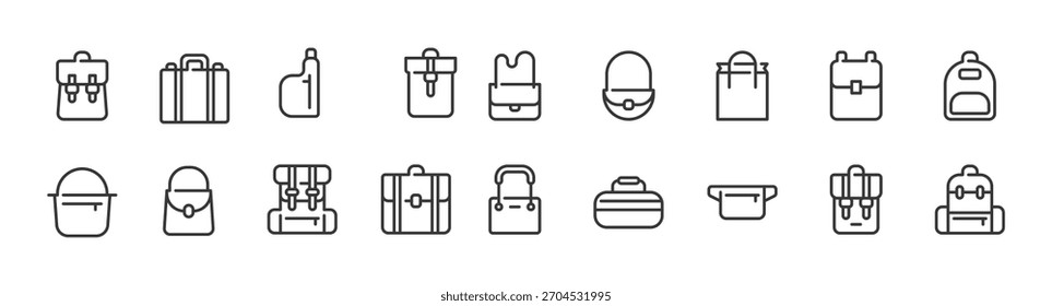 Bag icon set. Vector illustration