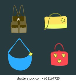 Bag icon set. Vector illustration.