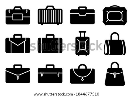 Bag icon set - vector illustration .