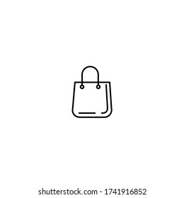 icono de bolsa. sencillo, plano, negro, contorno. conjunto de iconos del aeropuerto.