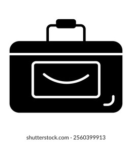 Bag icon solid for travel trip Travel luggage or user interface icon symbol pictogram vector